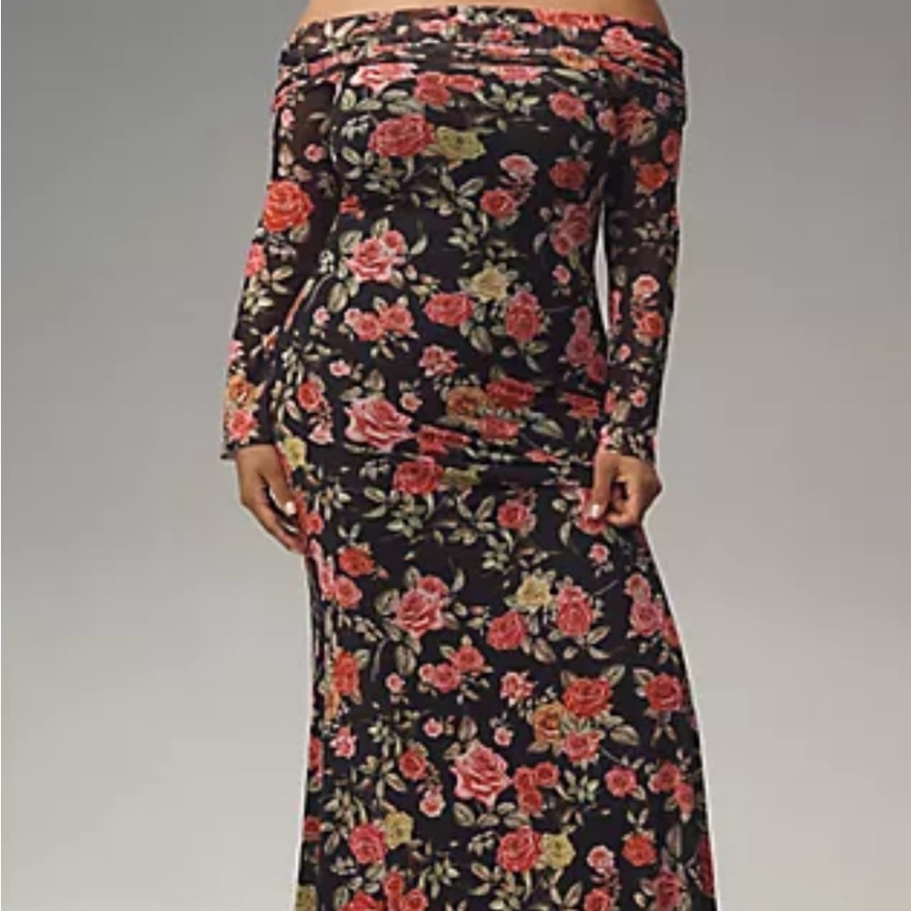 AFRM Anthropologie Black Floral Long Sleeve Dress - Picture 5 of 6